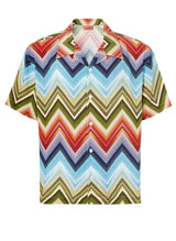 Shirts Missoni Bowling Shirt in Viscose with Macro Multi Zigzag Print Apoella
