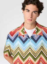 Shirts Missoni Bowling Shirt in Viscose with Macro Multi Zigzag Print Apoella