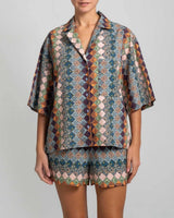 Shirts Stefania Frangista Gaia Crop Shirt Patchwork Apoella
