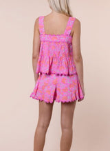 Shorts Juliet Dunn Ginkgo Floral Print Shorts Fuchsia/Neon Red 1 / Fuchsia Apoella