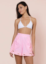 Shorts Juliet Dunn Poplin Wide Hem Shorts With Cut-out Embroidery Paloma Apoella