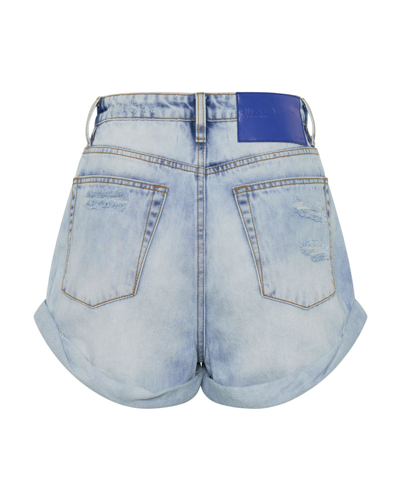 Shorts One Teaspoon Bandit High Waist Denim Shorts Blue Tornado Apoella