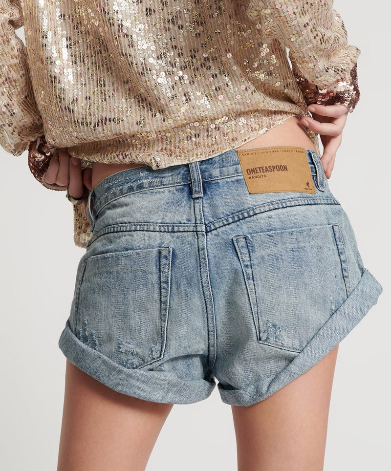 Shorts One Teaspoon Bandit Low Waist Denim Shorts Salty Dog Apoella