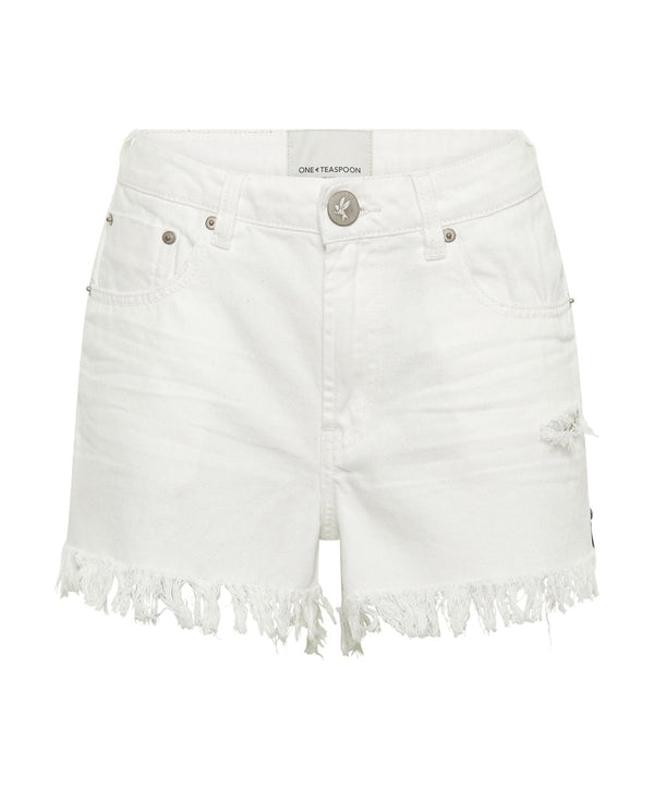 Shorts One Teaspoon Bonitas High Waist Denim Shorts White Beauty Apoella