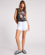 Shorts One Teaspoon Outlaws Mid Waist Denim Shorts Bel Air Blue Apoella