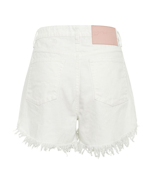 Shorts One Teaspoon Outlaws Mid Waist Denim Shorts White Beauty Apoella