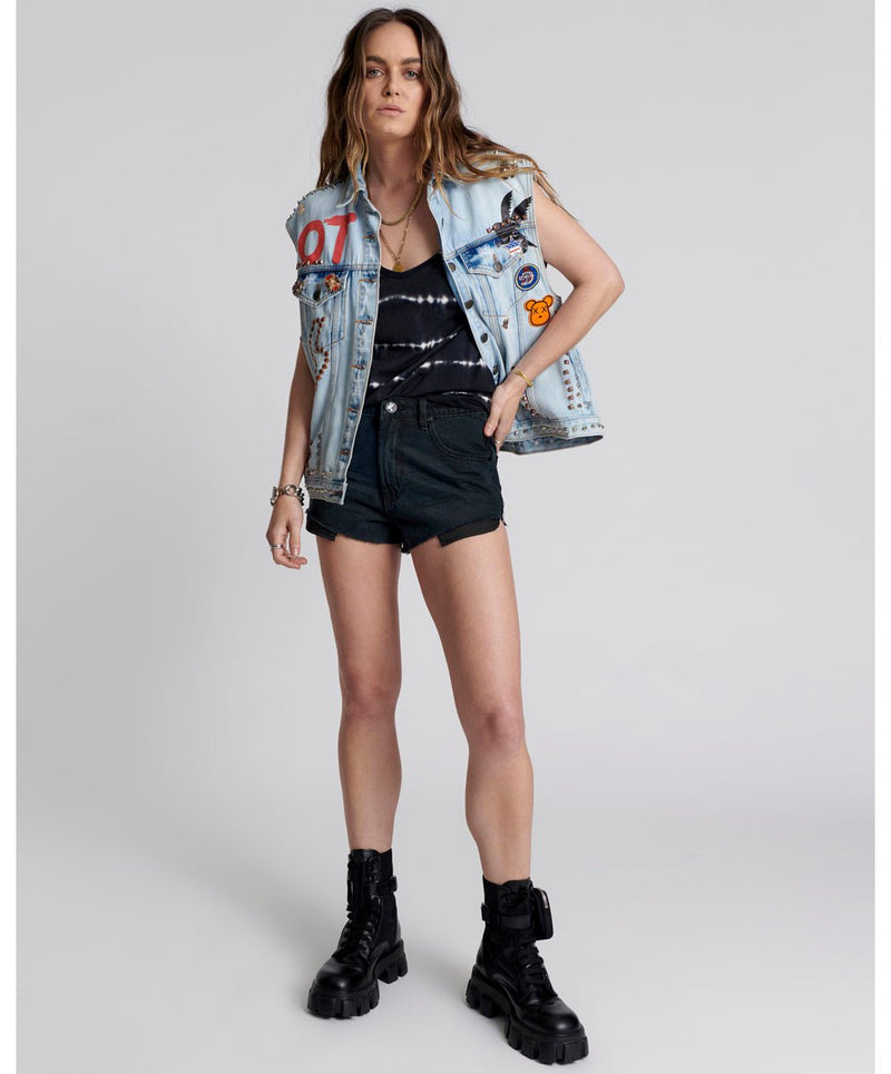 Shorts One Teaspoon The One Fitted Cheeky Denim Shorts Fox Black Black / 24 Apoella