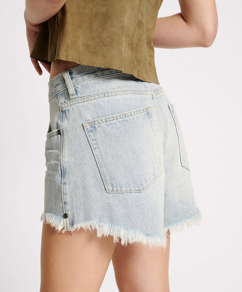 Shorts One Teaspoon Truckers Mid Waist Denim Shorts Fleetwood Denim Apoella