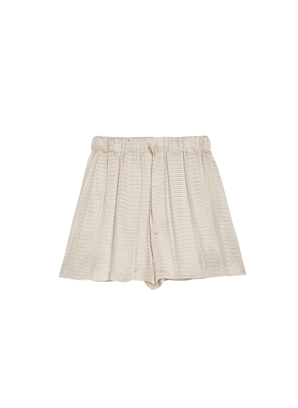Shorts Zeus n Dione Paxi Textured Silk Shorts Ivory Apoella