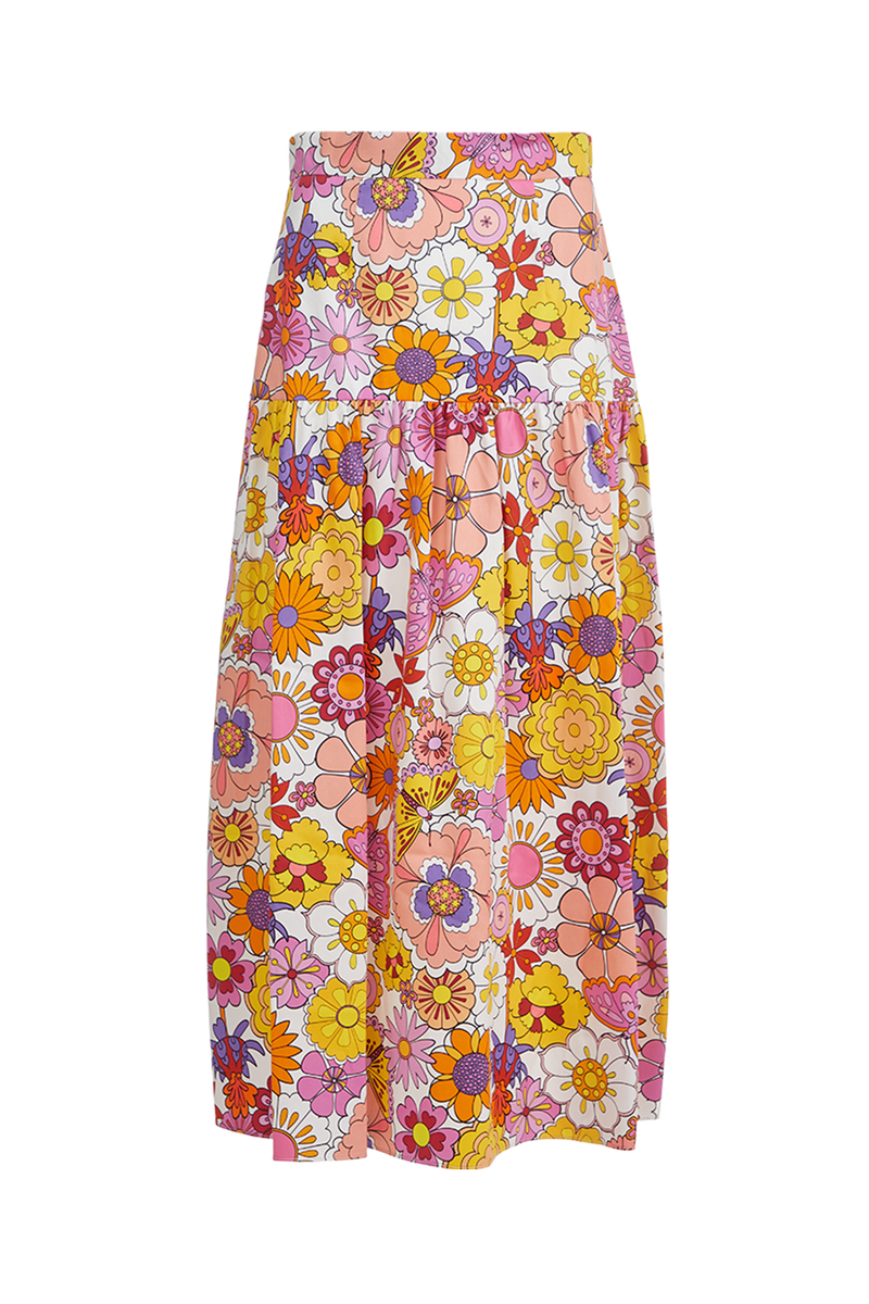 Skirt Borgo De Nor Jazz Long Skirt Good Vibes Pink 10UK / Good Vibes Pink Apoella