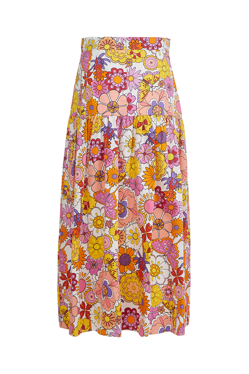 Skirt Borgo De Nor Jazz Long Skirt Good Vibes Pink Apoella