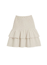 Skirts APOELLA Nafsika Smocked Short Skirt Striped Beige Apoella