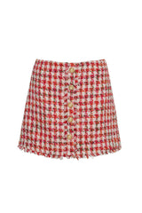 Skirts Cara Cara Bonjour Mini Skirt Red Ivory Boucle 08 US / Red Apoella