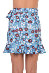 Skirts Emmanuela Swimwear Jane Mini Skirt Blue/White Flowers Apoella