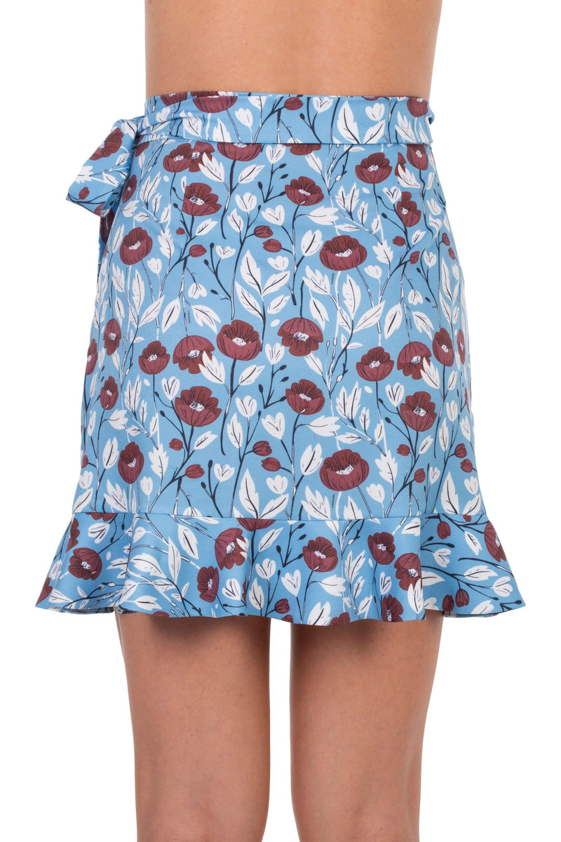 Skirts Emmanuela Swimwear Jane Mini Skirt Blue/White Flowers Apoella