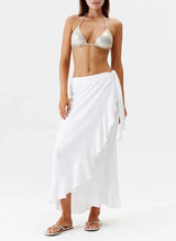 Skirts Melissa Odabash Danni Wrap Long Skirt White Apoella