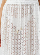 Skirts Melissa Odabash Mendi Slit Knit Long Skirt White Apoella