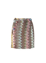 Skirts Missoni Mini Macro Skirt in Lamé Viscose with Zigzag Dark Multi Pattern M / Multi Apoella