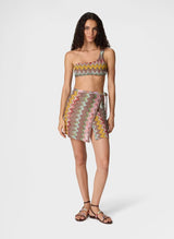 Skirts Missoni Mini Macro Skirt in Lamé Viscose with Zigzag Dark Multi Pattern M / Multi Apoella