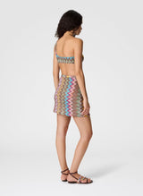 Skirts Missoni Mini Macro Skirt in Lamé Viscose with Zigzag Dark Multi Pattern M / Multi Apoella