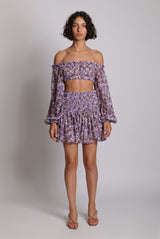 Skirts Sabina Musayev Sunday Mini Skirt M / Lilac Floral Apoella