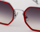 Sunglasses Eyepetizer Tomasso 2 Silver Red With Grey Lenses O/S / Red Apoella