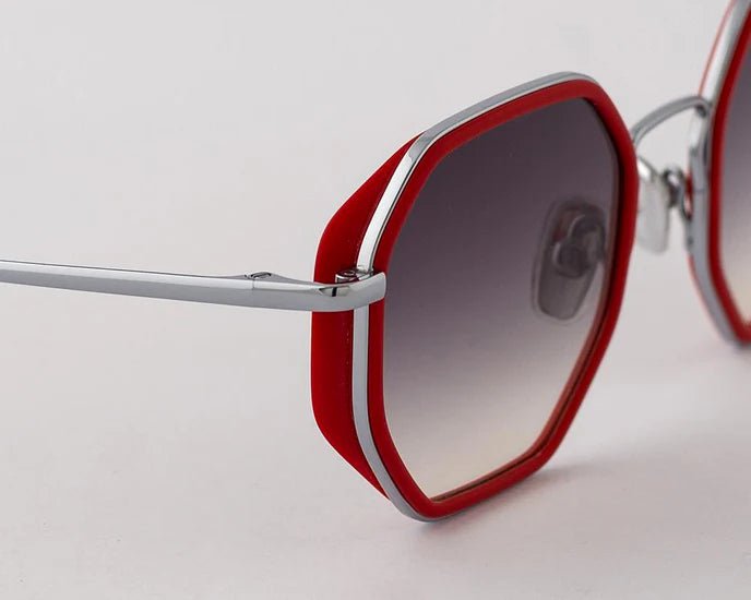 Sunglasses Eyepetizer Tomasso 2 Silver Red With Grey Lenses O/S / Red Apoella