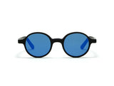 Sunglasses L.G.R. Reunion Flat Blue Mirror Lenses Black Matt O/S Apoella