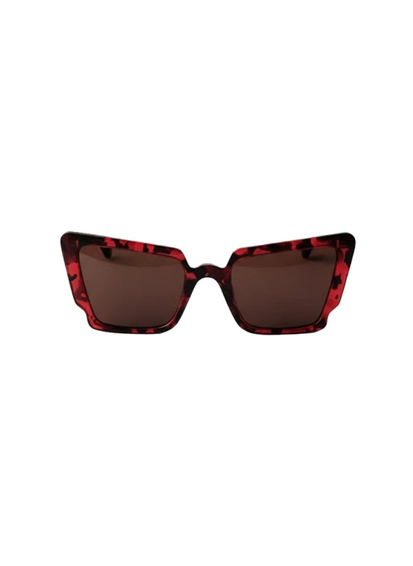 Sunglasses Zeus n Dione Amarillis Squared Butterfly Effect Sunglasses With Cutout Detail Wine Tortoiseshell Apoella