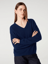 Sweater Absolut Cashmere Alicia V Neck Sweater Navy Apoella