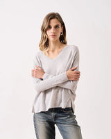 Sweater Absolut Cashmere Camille V Neck Sweater Light Heather Grey Apoella