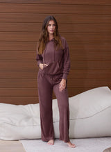 Sweater Melissa Odabash Nora Terry Hoodie Coffee Apoella