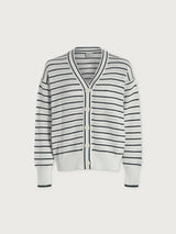Sweater Varley Antonia Relaxed Cardigan White/Blue Nights Apoella