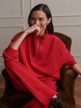 Sweater Varley Hawley Half Zip Sweater Red Marl Apoella