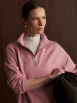 Sweater Varley Hawley Half Zip Sweater Rose Marl Apoella