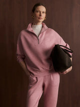 Sweater Varley Hawley Half Zip Sweater Rose Marl Apoella