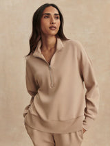 Sweater Varley Mavis Mock Neck Sweater Light Taupe Apoella