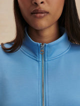 Sweater Varley Ritchie Short Sleeve Sweater Azure Blue Apoella