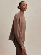 Sweater Varley Zosia Crew Neck Midlayer Sweater Coffee Quartz Apoella