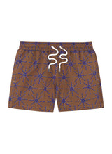 Swimshorts Frescobol Carioca Rio Sol Print Swim Shorts Brown & Cobalt Apoella