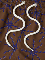 Swimshorts Frescobol Carioca Rio Sol Print Swim Shorts Brown & Cobalt Apoella