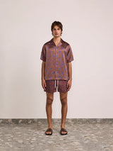 Swimshorts Frescobol Carioca Rio Sol Print Swim Shorts Brown & Cobalt Apoella
