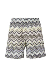 Swimshorts Missoni Long Zig Zag Boxer Black Green Blue Apoella