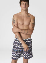 Swimshorts Missoni Long Zig Zag Boxer Blue Apoella