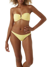 Swimwear Melissa Odabash Alba V Detail Bandeau Bikini Yellow Chain Apoella