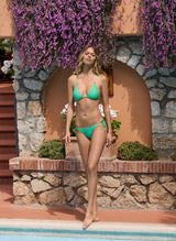 Swimwear Melissa Odabash Key West Triangle Bikini Top Green Zigzag Apoella