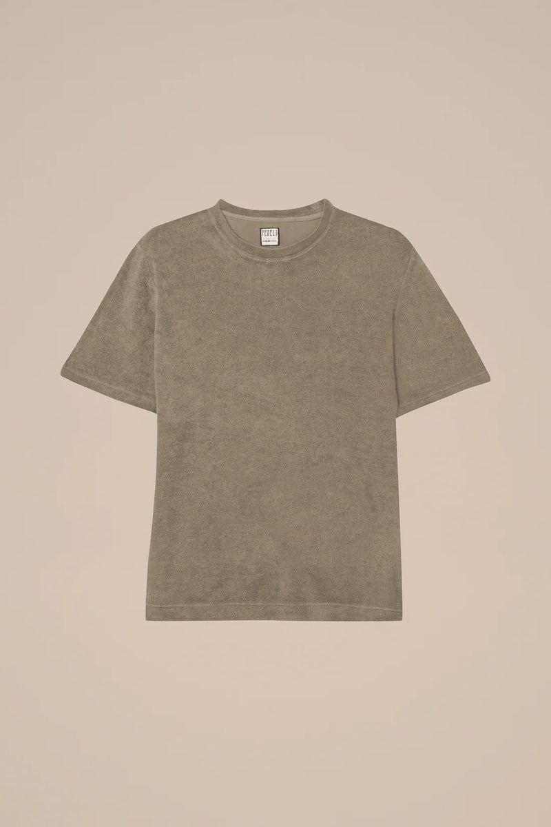 T-shirts Fedeli Terry Crew Neck T-shirt Beige Apoella