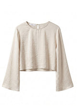 Tops APLA Sigma Wrinkle Crop Top Ecru Apoella