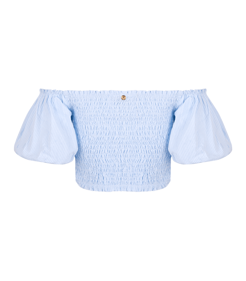 Tops Apoella Annie Puff Sleeve Smocked Top Apoella