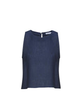 Tops Apoella Iro Linen Sleeveless Top Denim Apoella